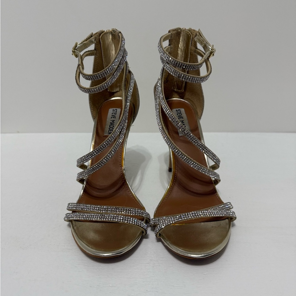 Steve Madden Silver and Gold Strappy Heels